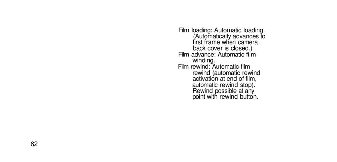 Olympus RC-200 manual Film advance Automatic film winding 