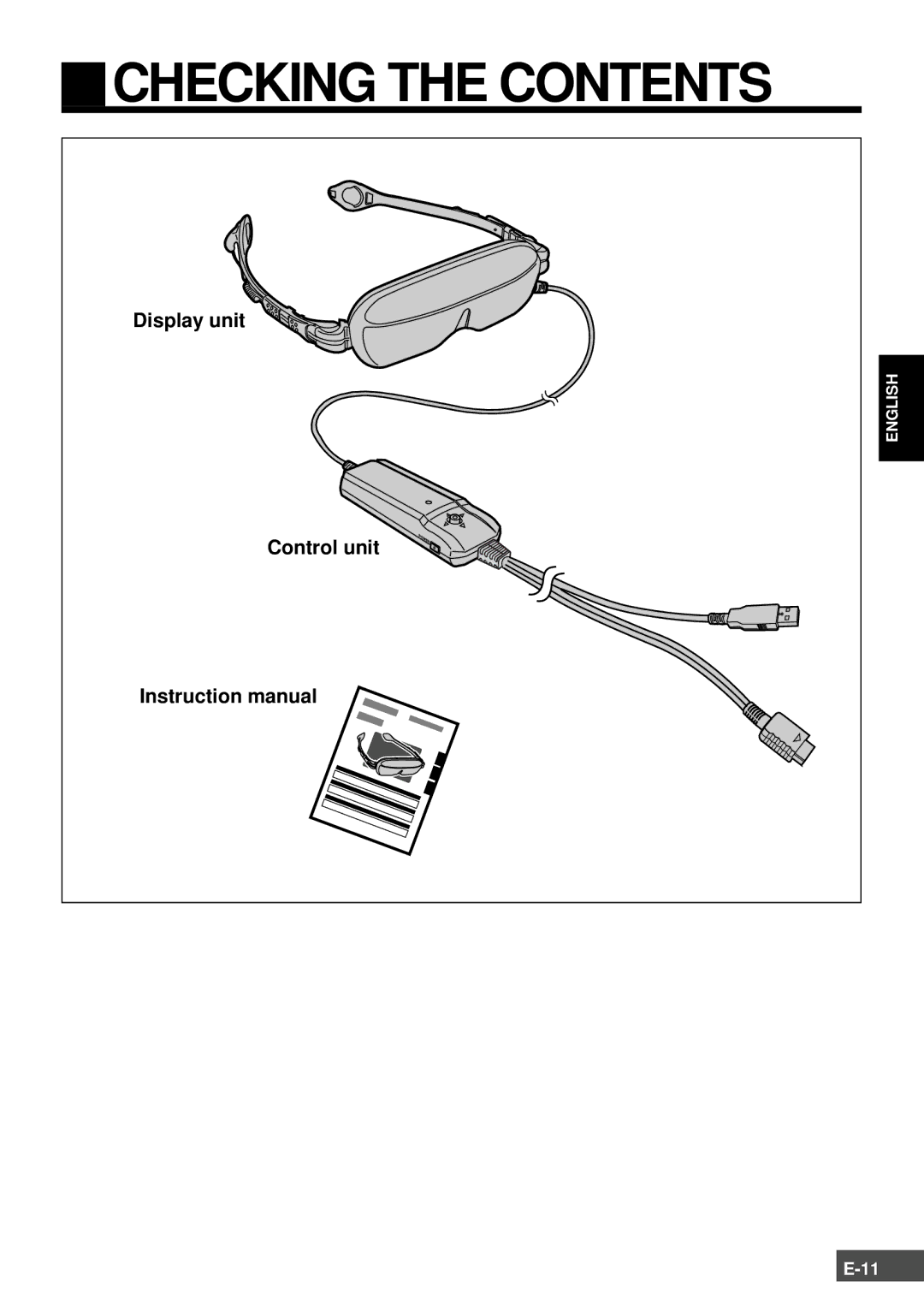 Olympus SCPH-10130U instruction manual Checking the Contents, Display unit Control unit 