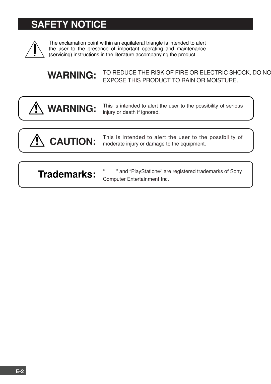 Olympus SCPH-10130U instruction manual Safety Notice 