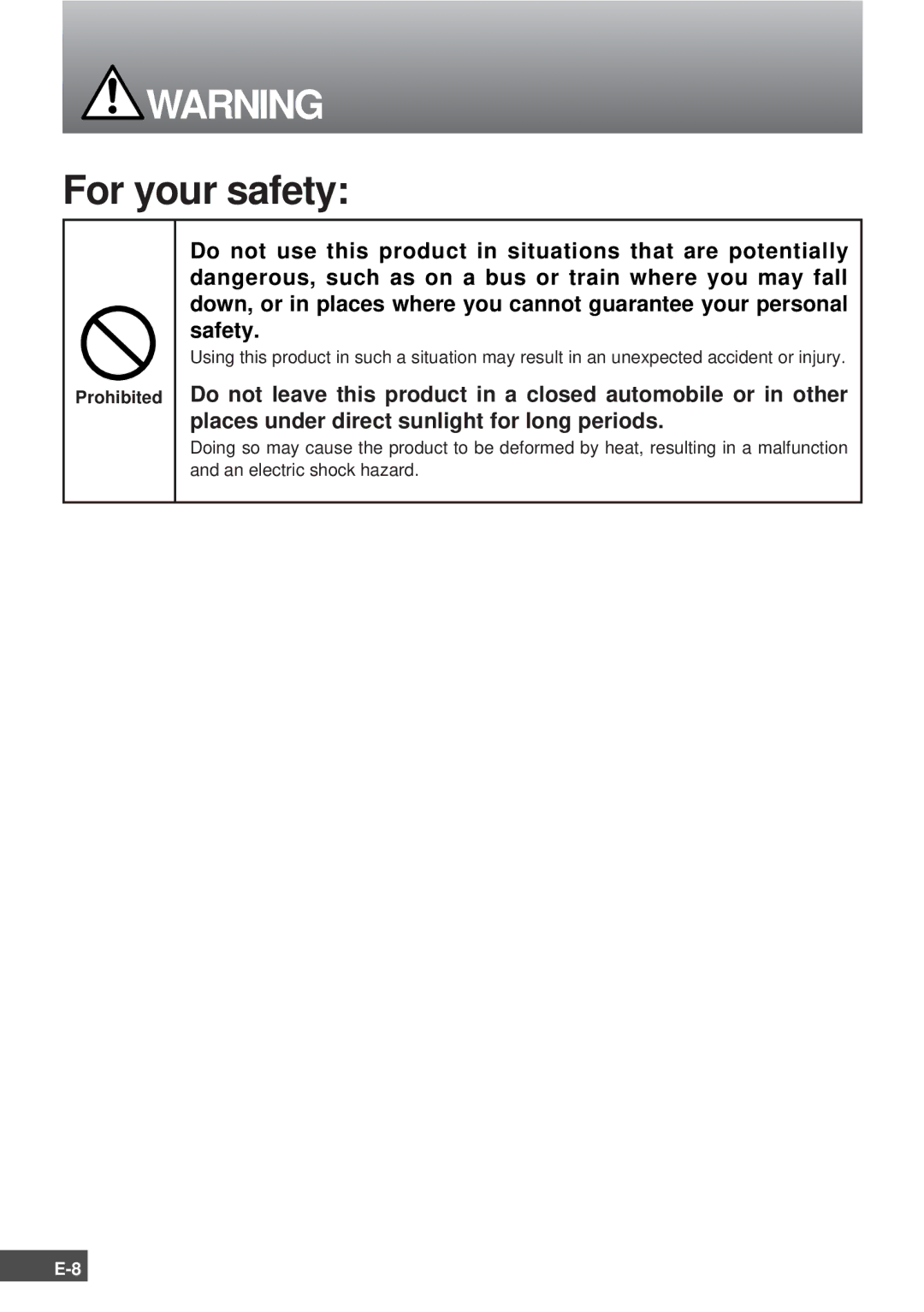 Olympus SCPH-10130U instruction manual For your safety 