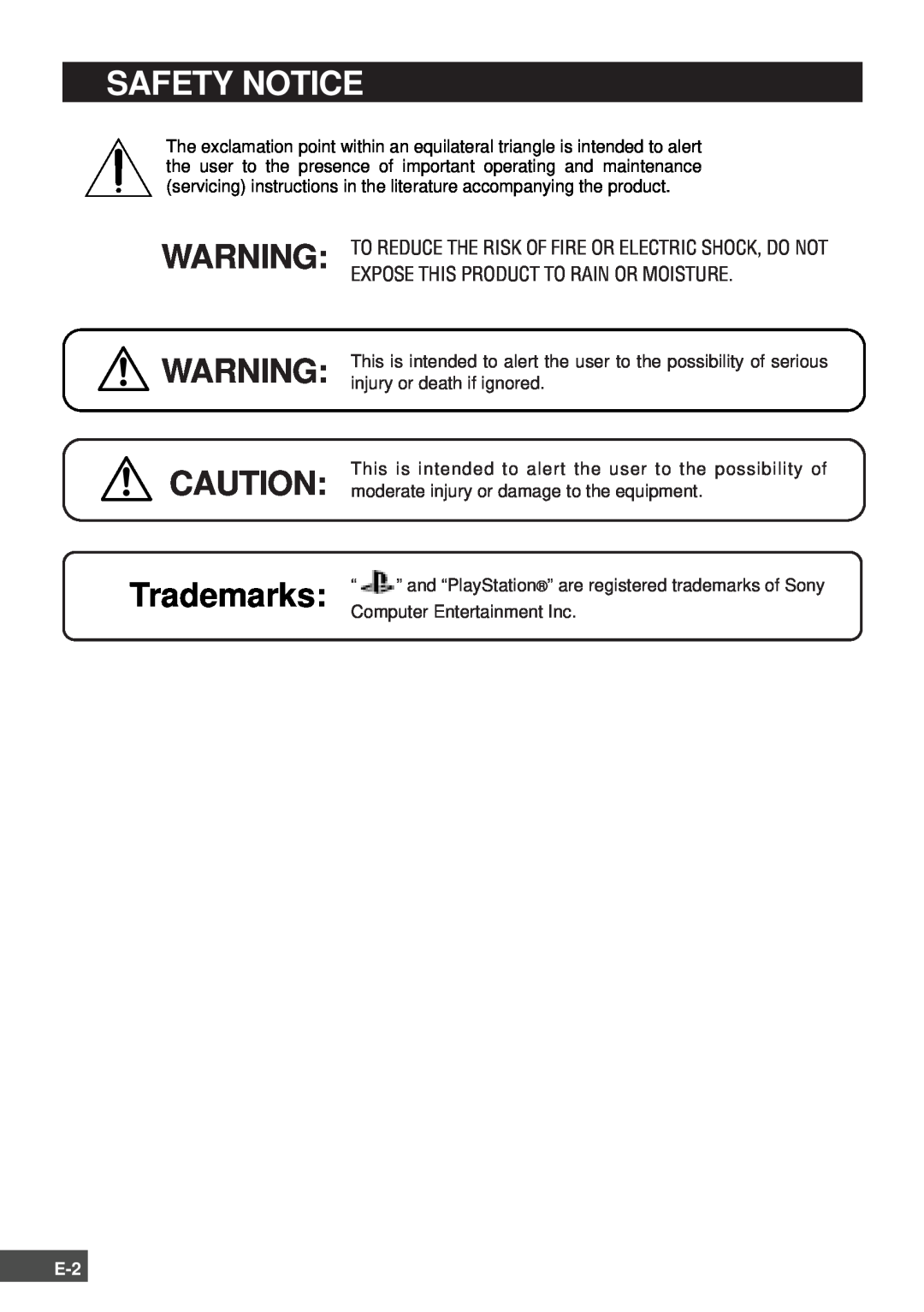 Olympus SCPH-10130U instruction manual Safety Notice, Trademarks 