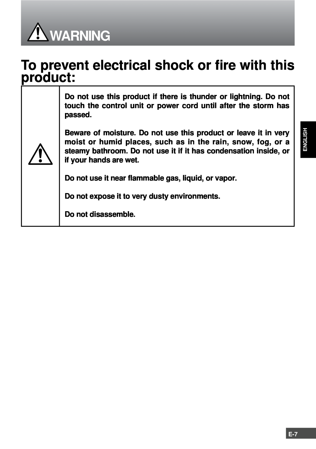 Olympus SCPH-10130U instruction manual Do not use it near flammable gas, liquid, or vapor 