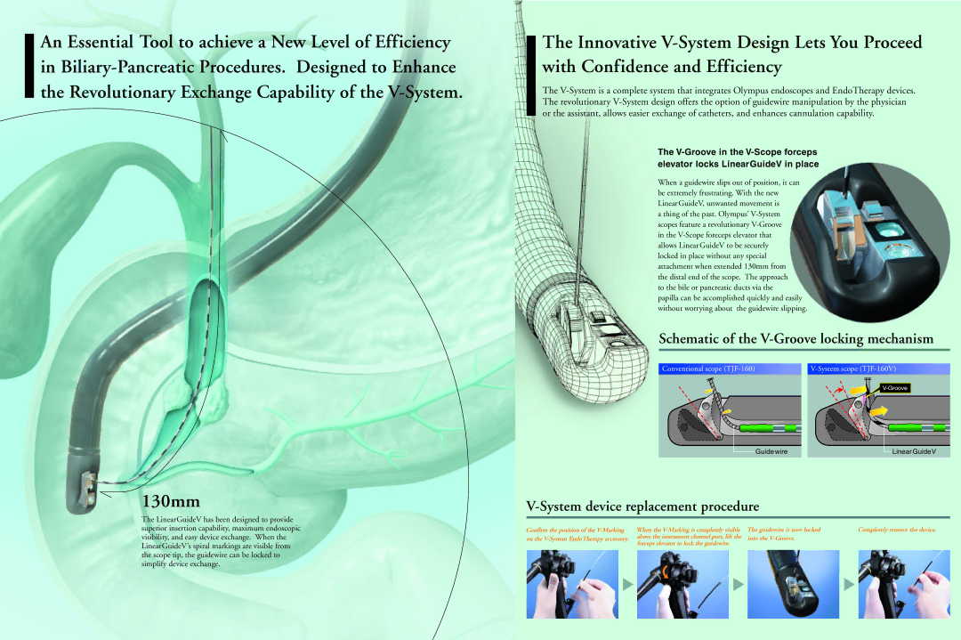 Olympus StarTip V Two-step markers ensure visibility Endoscopic field of view, Scope forceps, LinearGuideV in place 400mm 