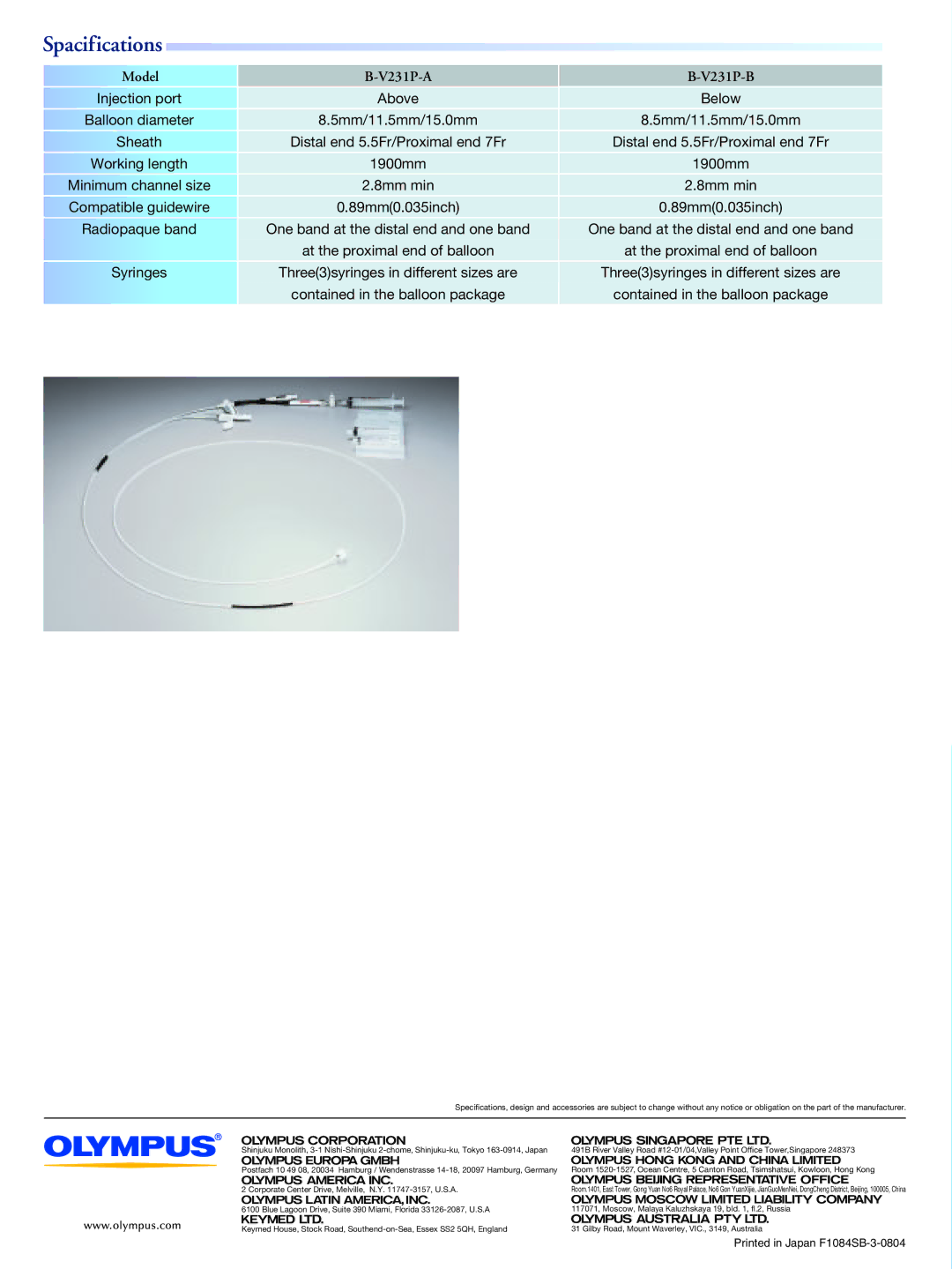 Olympus X-Press V, StarTip V manual Injection port Above 