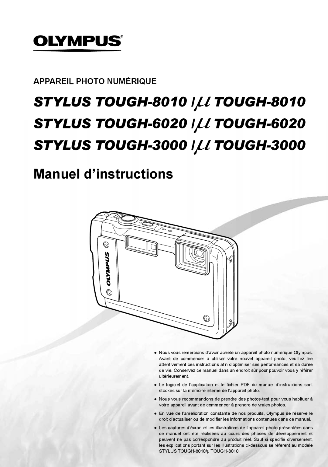 Olympus stylus tough-8010 /tough-8010 manual Manuel d’instructions 