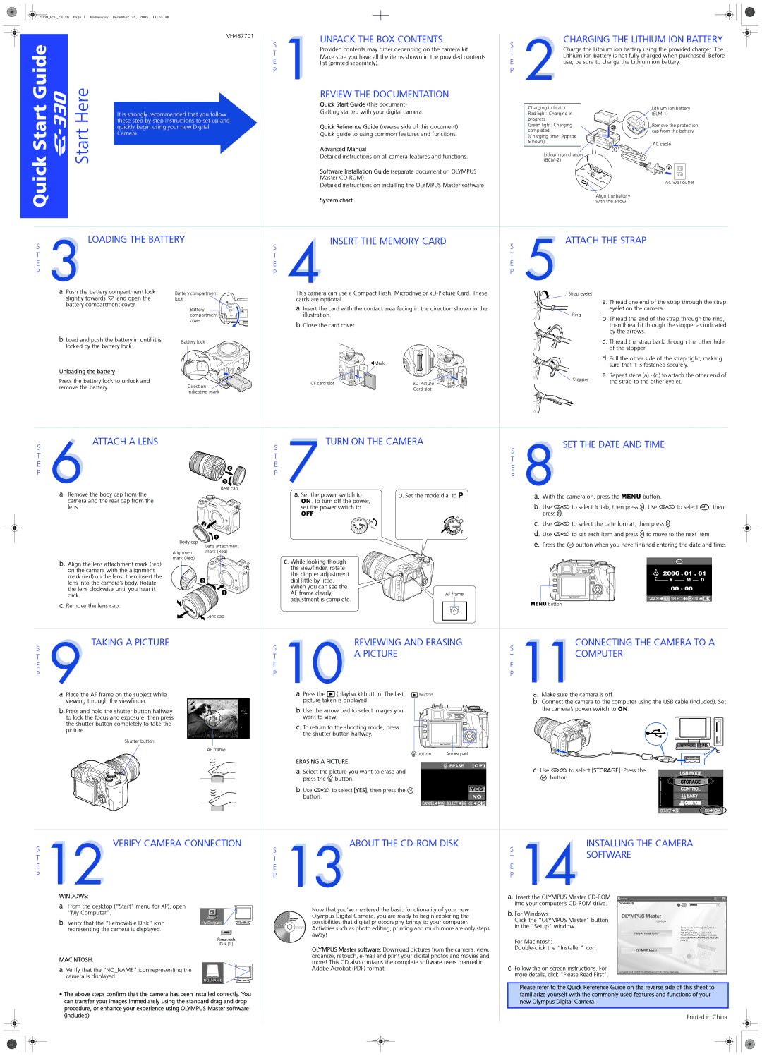 Olympus VH487701 quick start Unpack the BOX Contents, Review the Documentation 