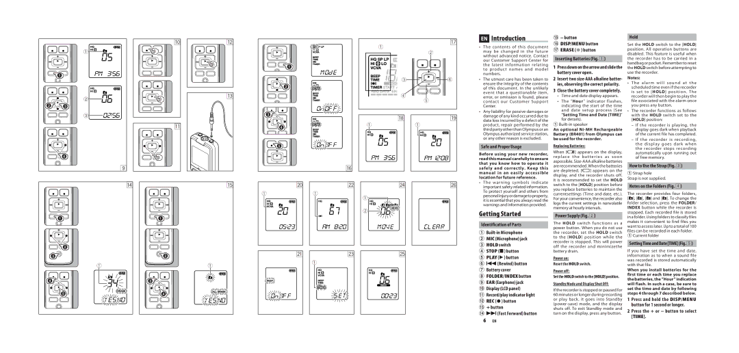 Olympus VN-5500, VN-7500, VN-6500 manual EN Introduction, Getting Started 