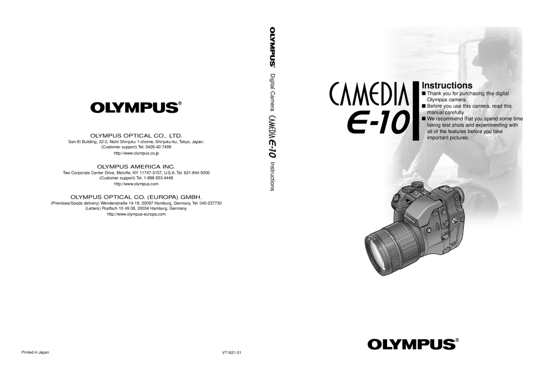 Olympus VT1621-01 manual Instructions 