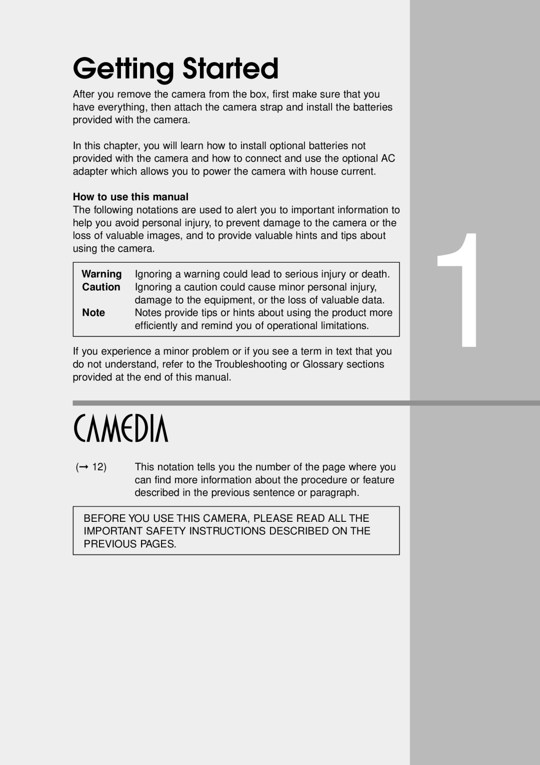 Olympus VT1621-01 Getting Started, How to use this manual 