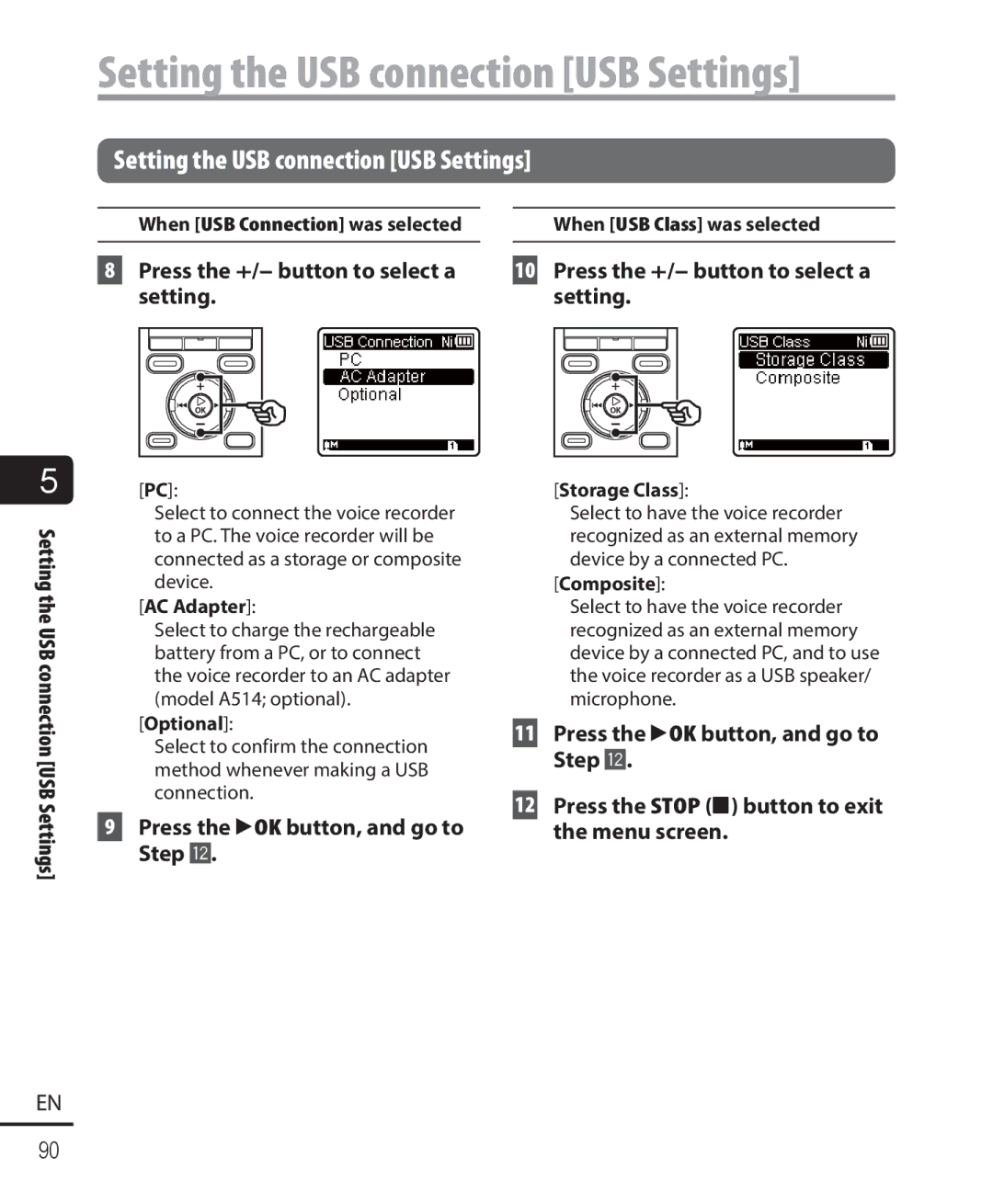 Olympus WS-823, WS-821, WS-822 user manual Press the `OK button, and go to Step Î 