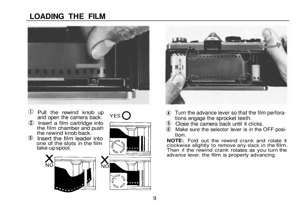 Olympus zm2000qdk, OM-2 manual Loading the Film 