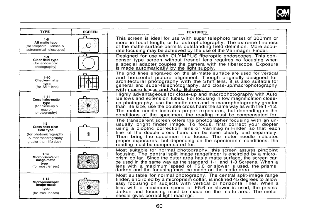 Olympus OM-2, zm2000qdk manual Is made automatically by the light supply 