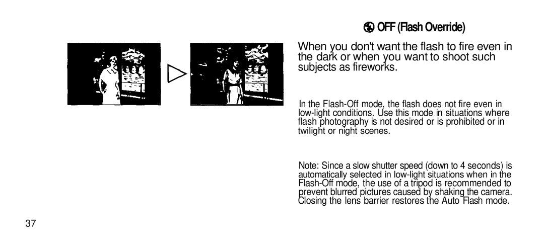 Olympus Zoom 80 Wide DIX manual Twilight or night scenes, Automatically selected in low-light situations when 