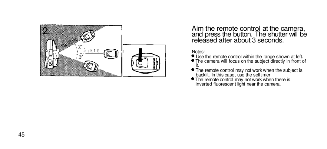 Olympus Zoom 80 Wide DIX manual Remote control may not work when the subject is 