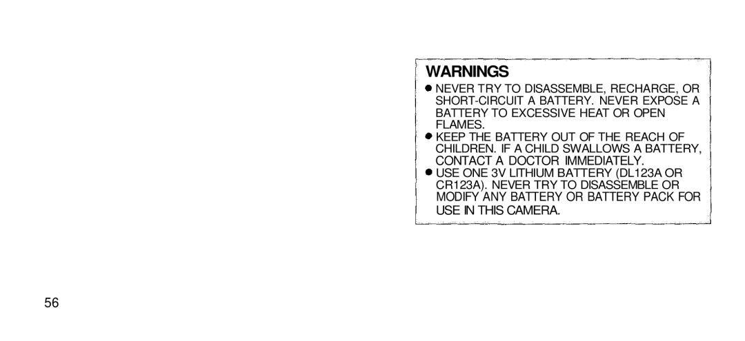 Olympus Zoom 80 Wide DIX manual Contact a Doctor Immediately 