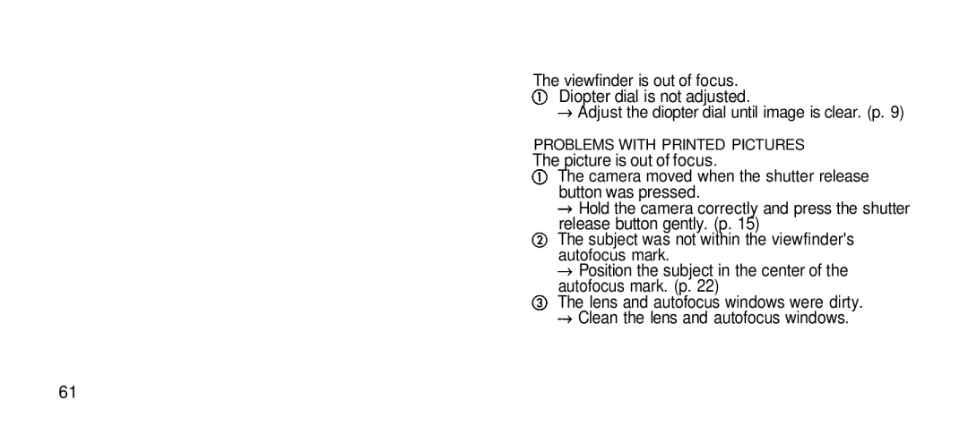 Olympus Zoom 80 Wide DIX manual Problems with Printed Pictures 