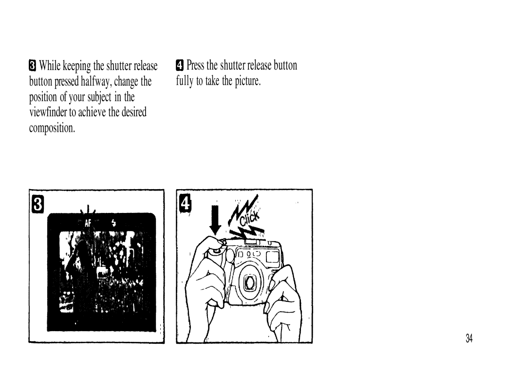 Olympus Zoom230 manual Viewfinder to achieve the desired composition 