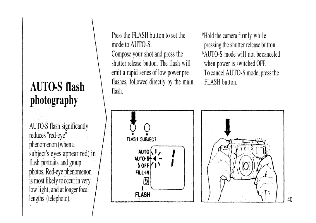 Olympus Zoom230 manual Phenomenon when a, Photos. Red-eye phenomenon, Mode to AUTO-S 