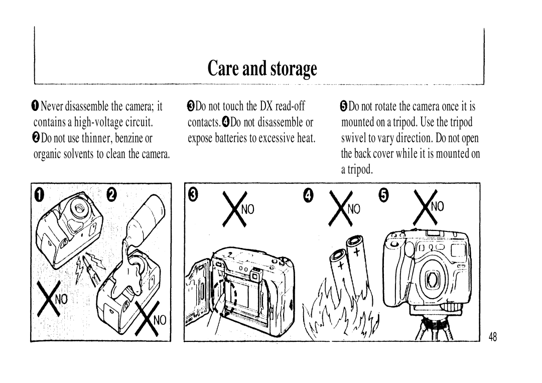 Olympus Zoom230 manual Care and storage 