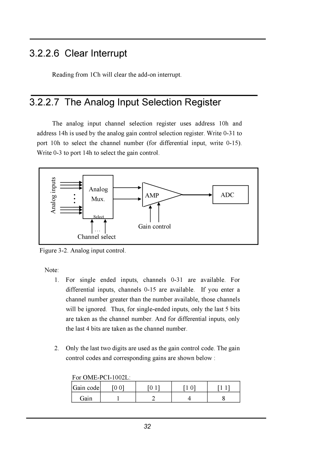 Omega 1002 manual Clear Interrupt 