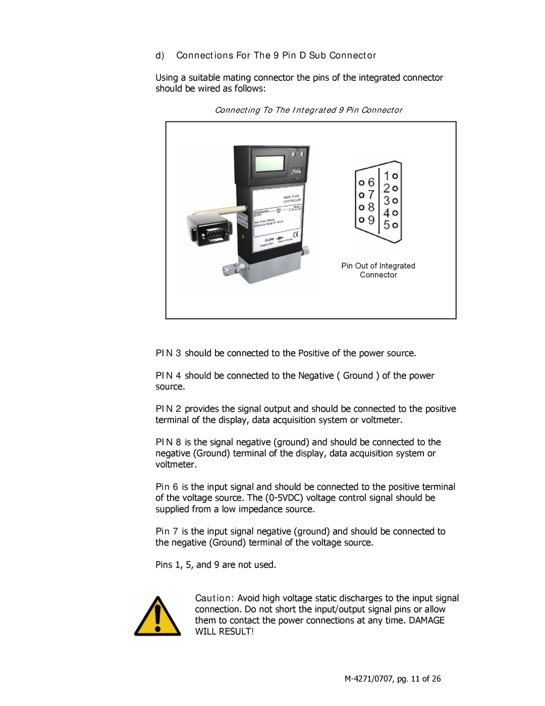 Omega 3200ST, 3400ST manual Connections For The 9 Pin D Sub Connector 