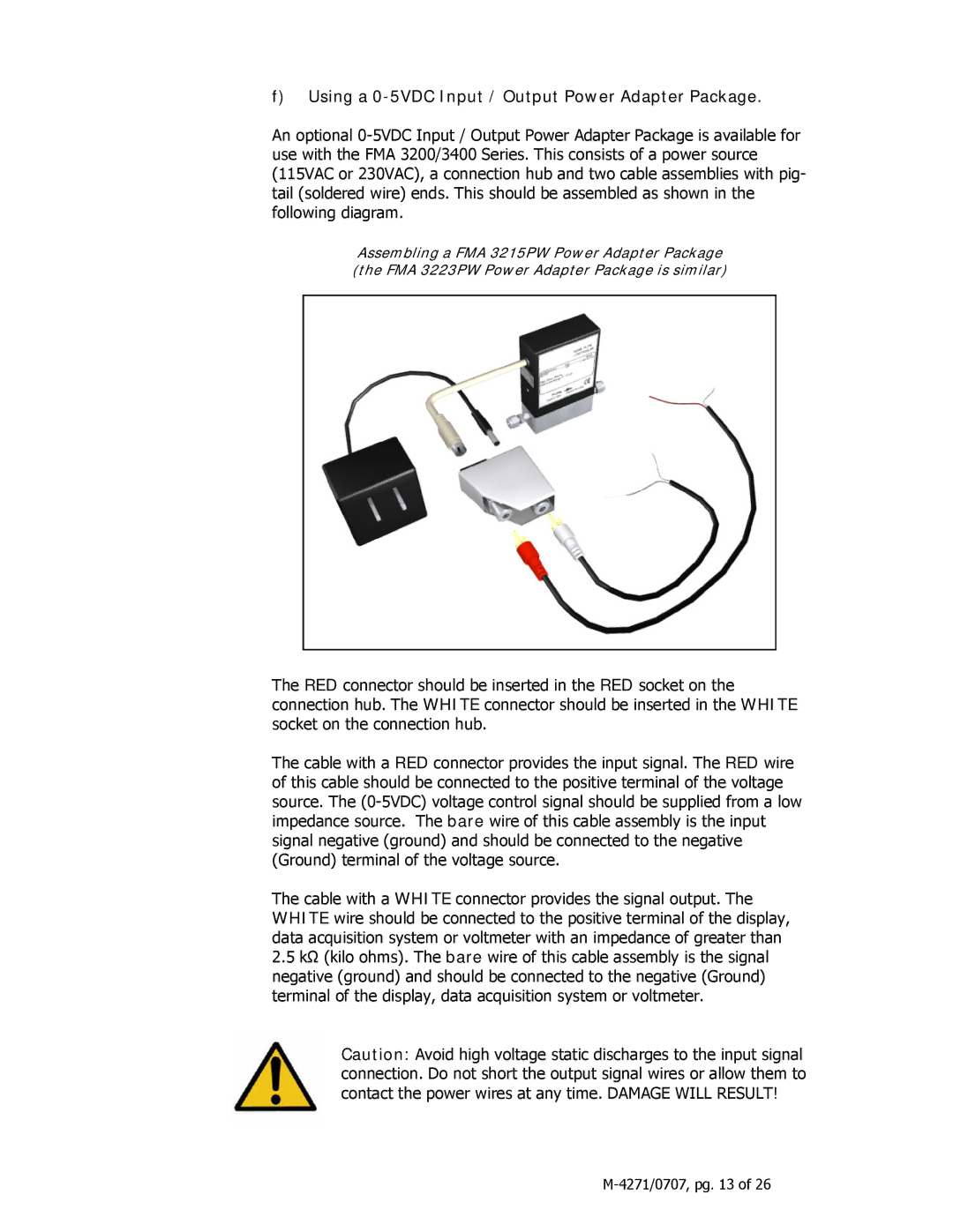 Omega 3200ST, 3400ST manual Using a 0-5VDC Input / Output Power Adapter Package 