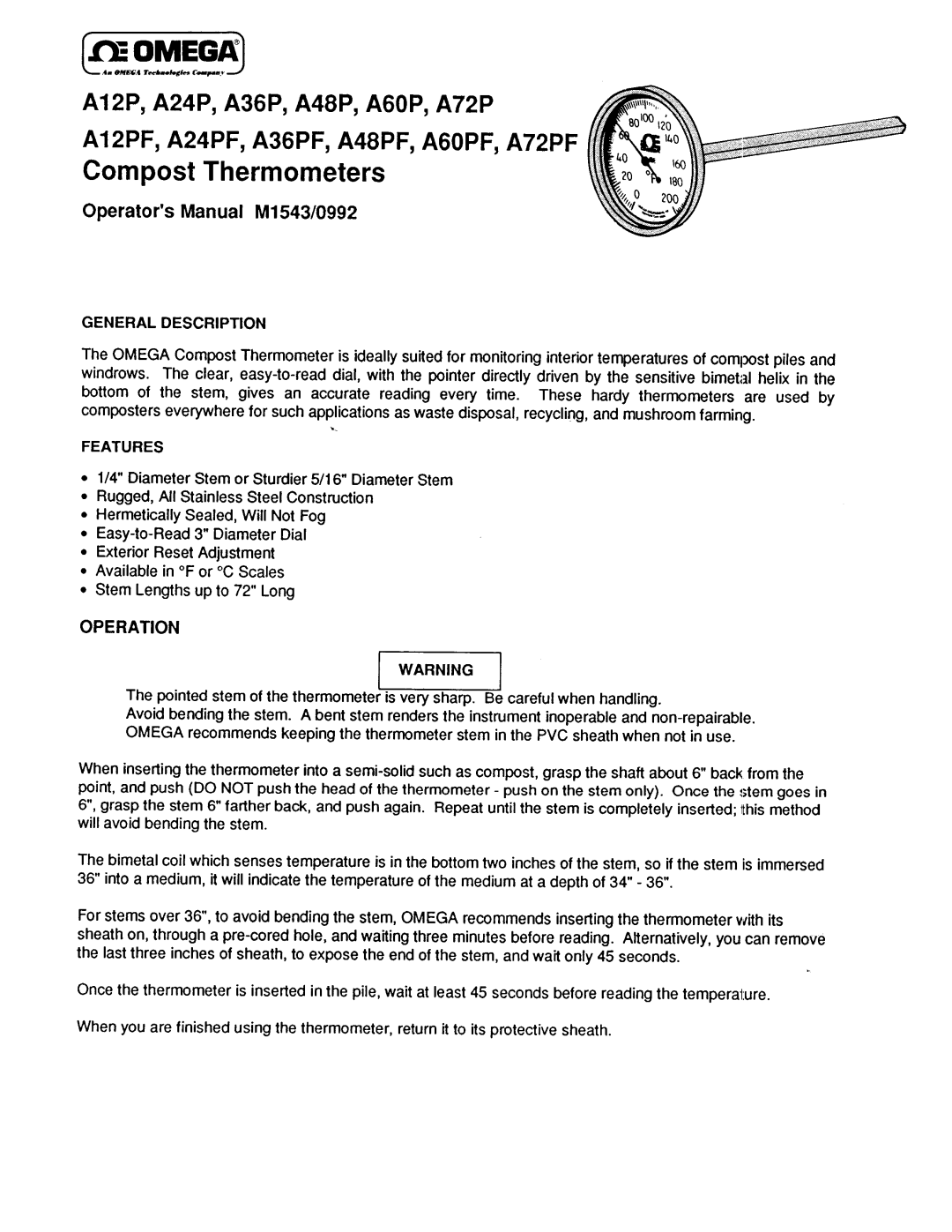 Omega A12P manual 