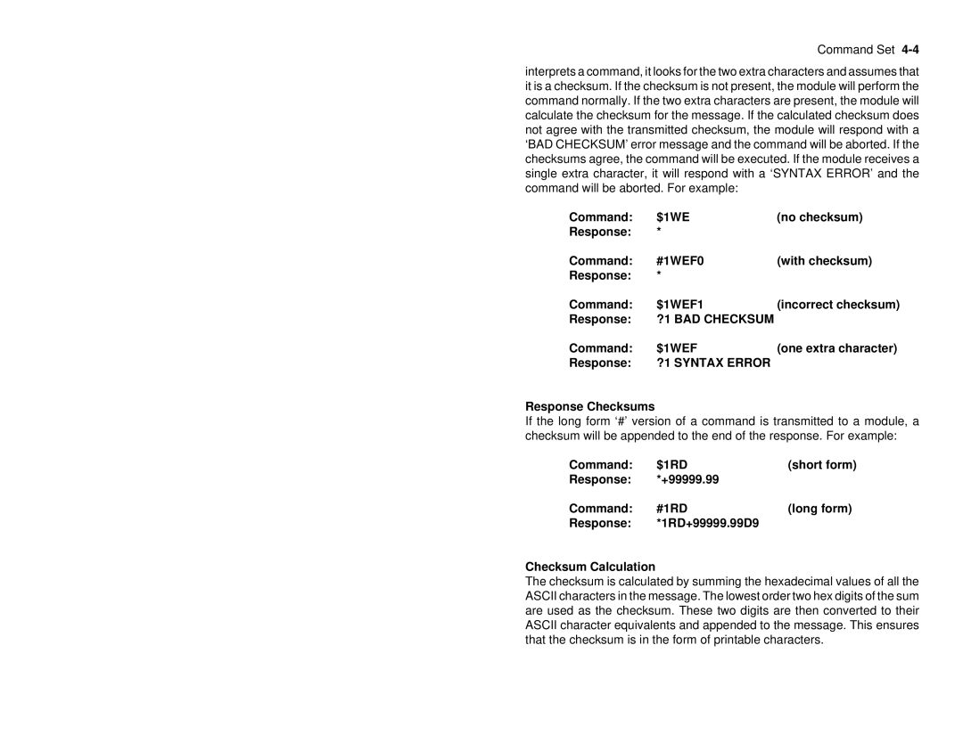 Omega A2400 manual ?1 BAD Checksum, $1WEF, ?1 Syntax Error 