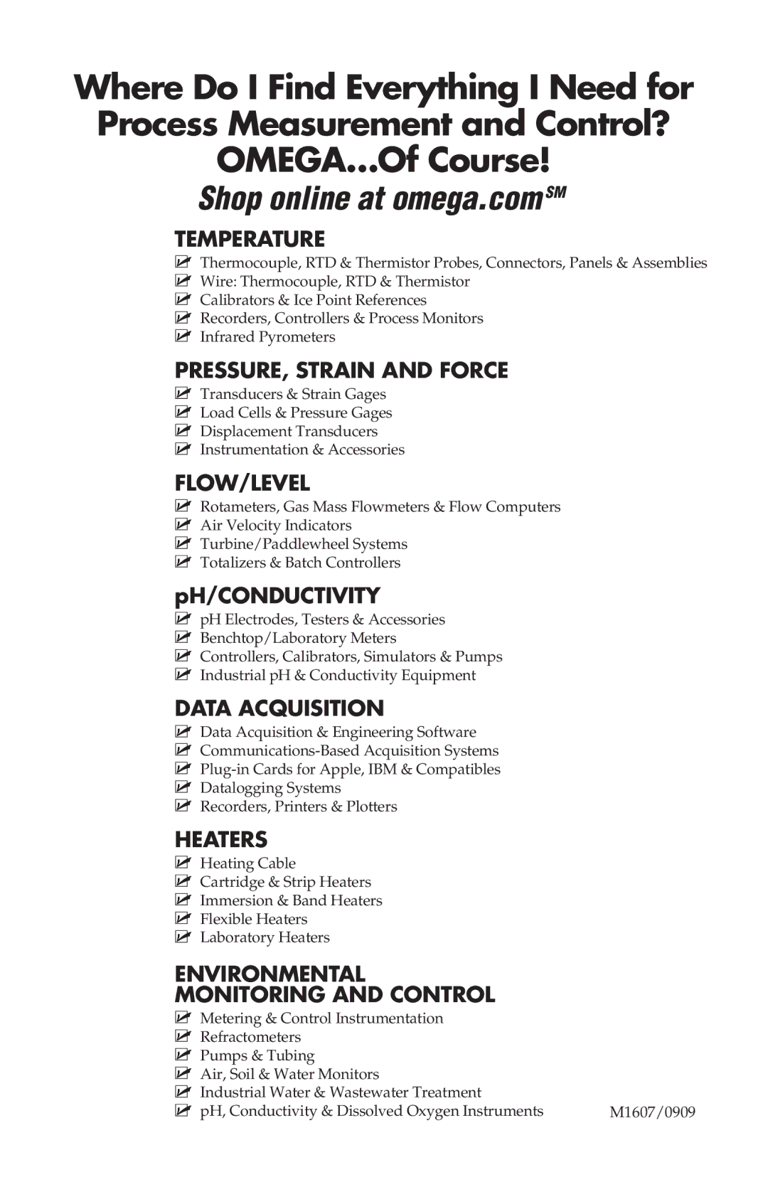 Omega acc 101 manual Temperature 