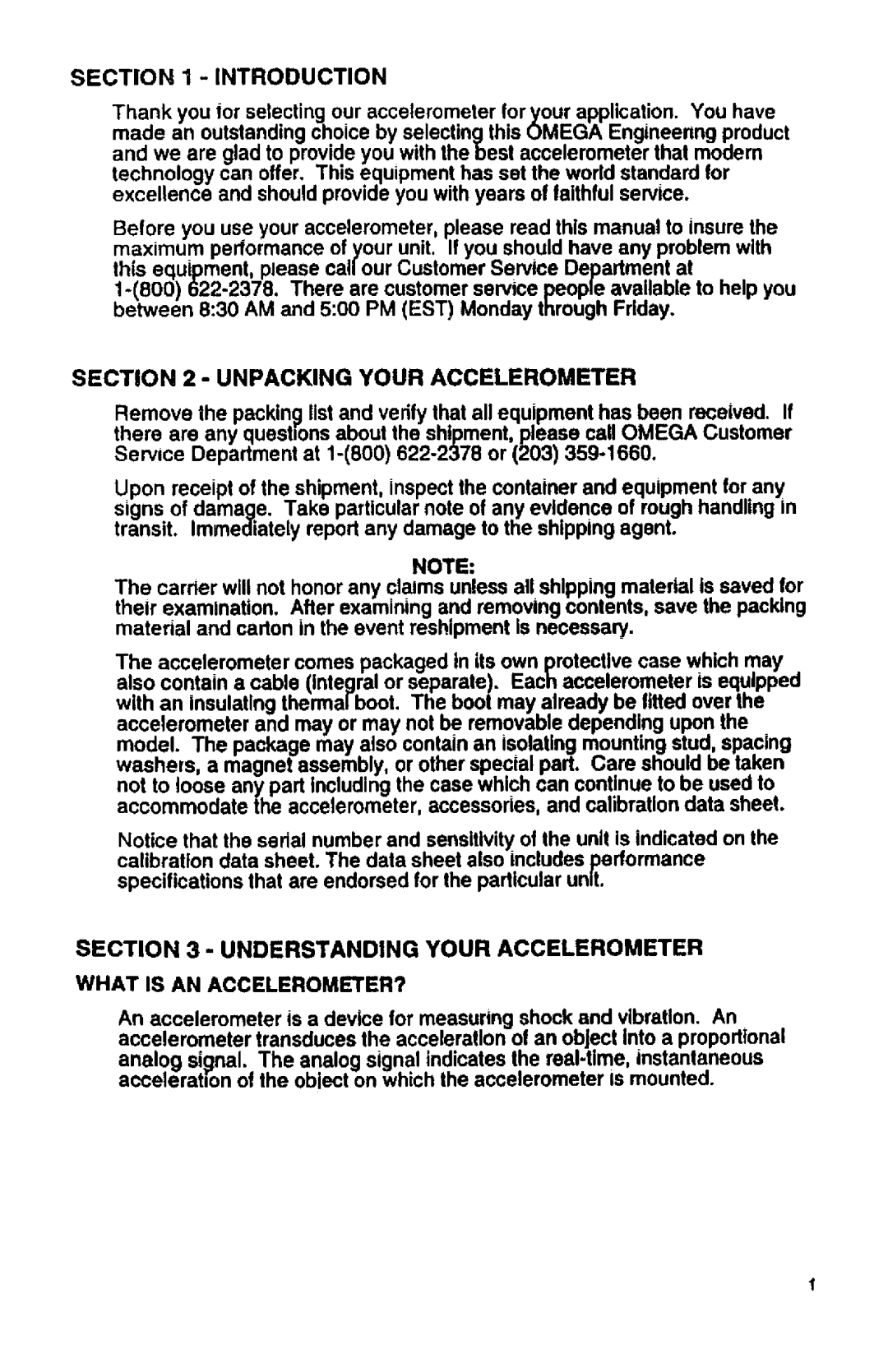 Omega acc 101 manual 