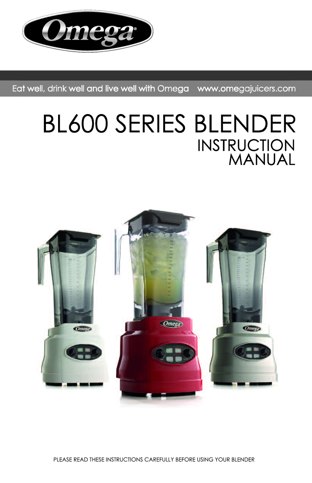 Omega manual BL600 Series Blender 