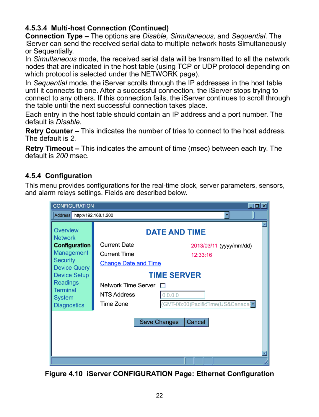 Omega C4EIT/-EIT manual iServer Configuration Page Ethernet Configuration 