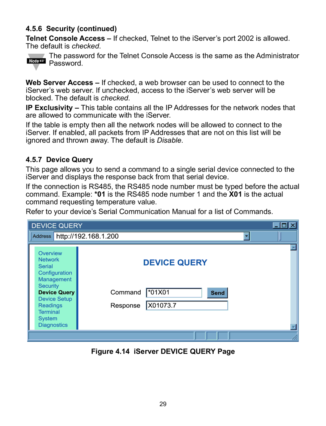 Omega C4EIT/-EIT manual iServer Device Query 