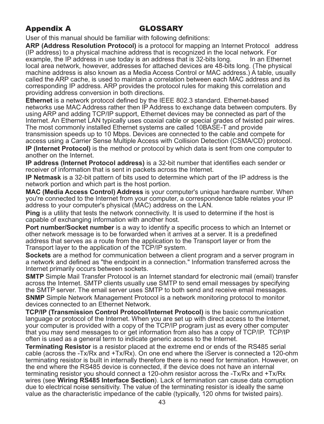 Omega C4EIT/-EIT manual Appendix Aglossary 