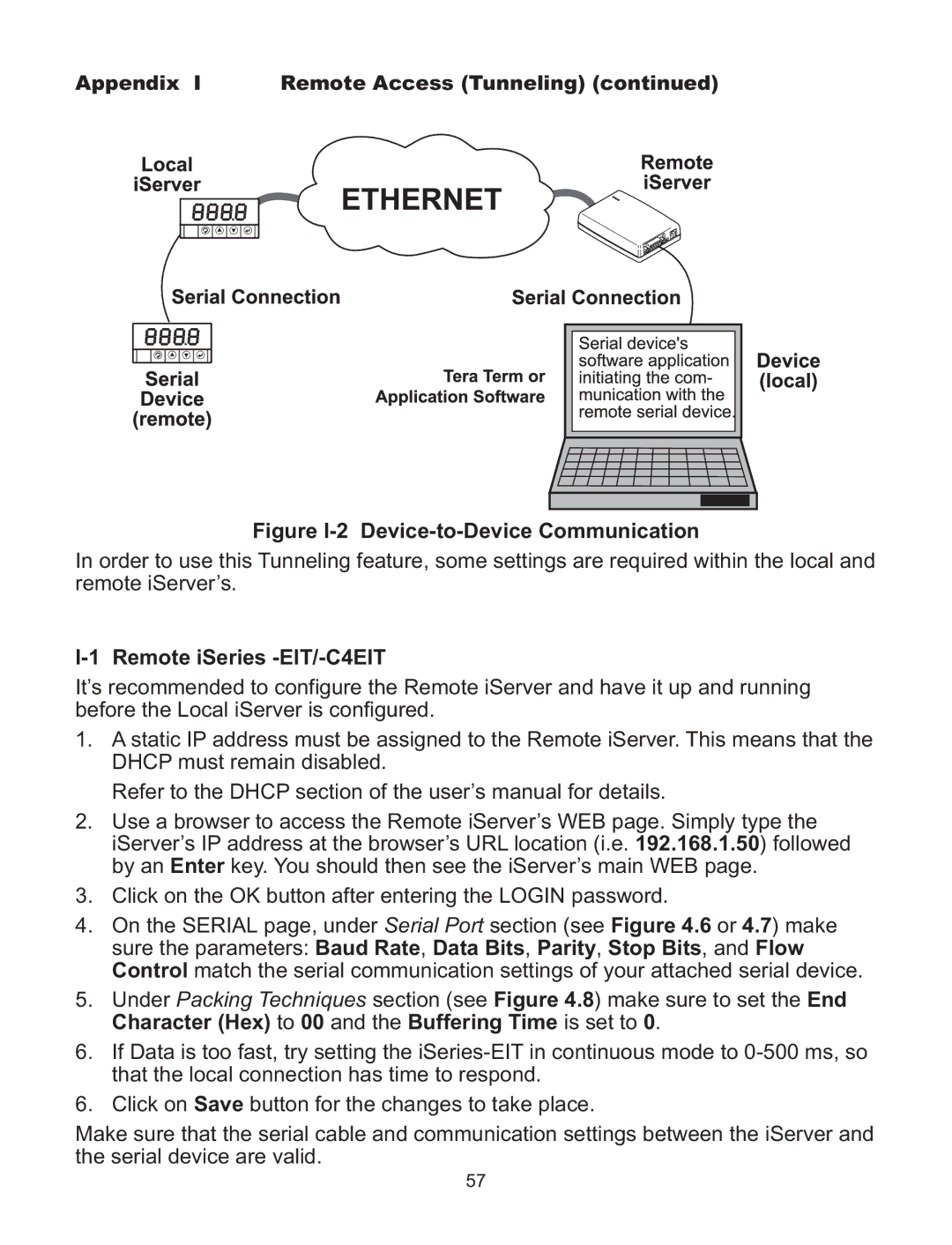 Omega C4EIT/-EIT manual Figure I-2 Device-to-Device Communication, Remote iSeries -EIT/-C4EIT 