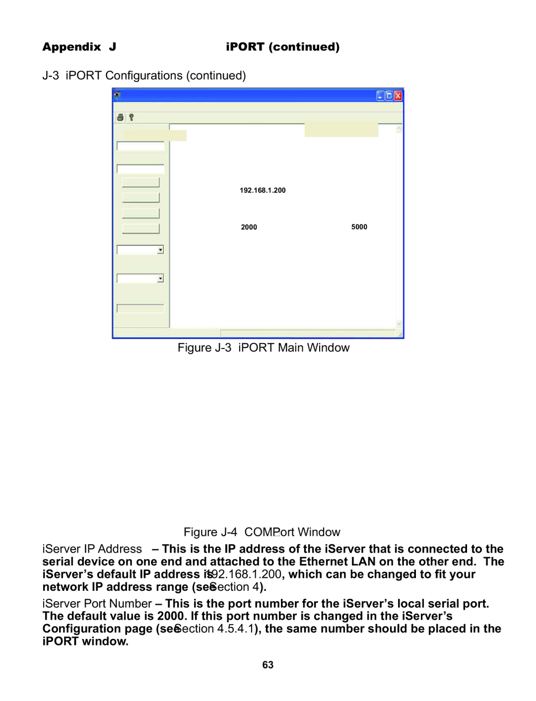 Omega C4EIT/-EIT manual Figure J-3 iPORT Main Window 