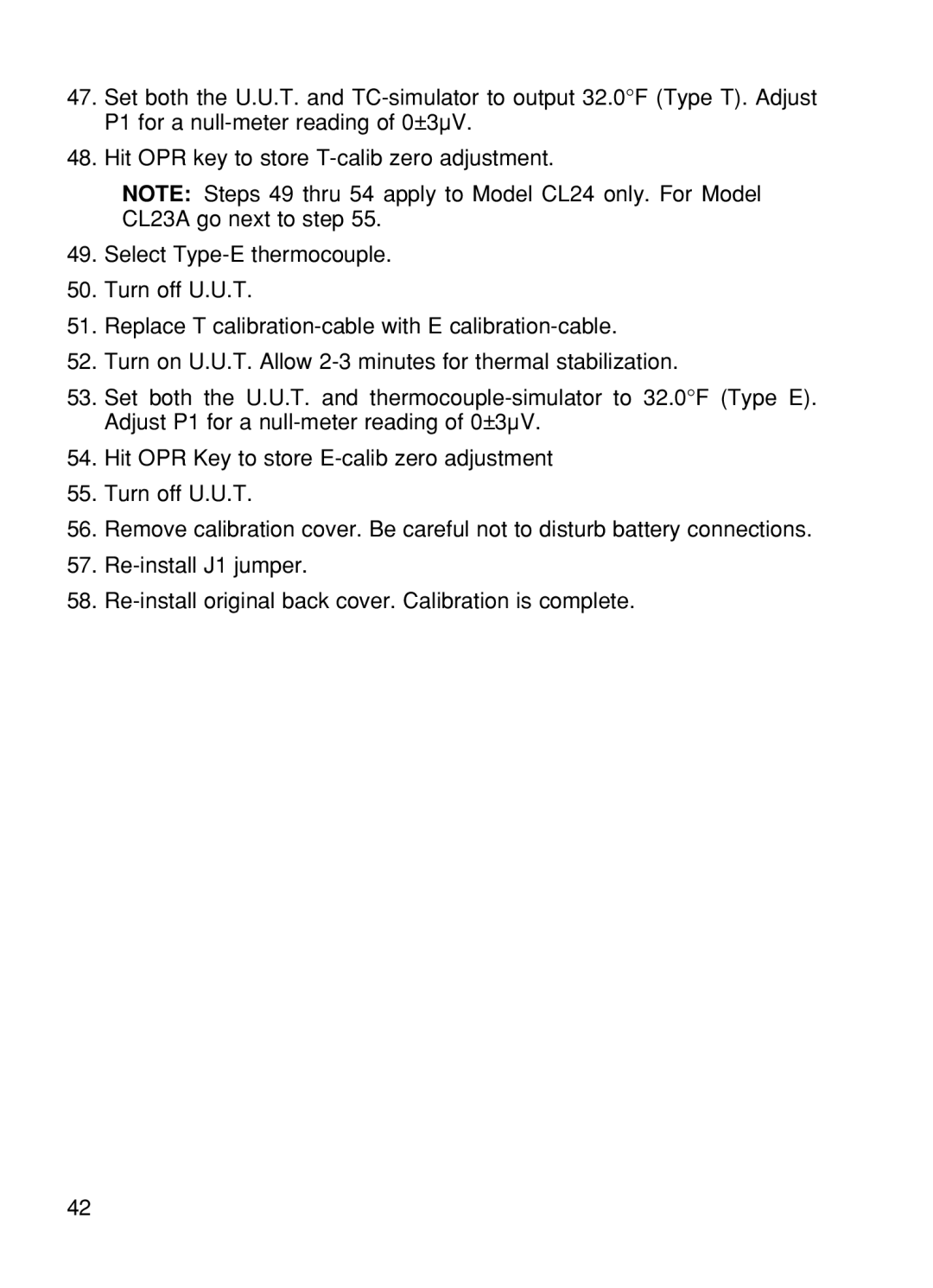 Omega CL26, CL24, CL25, CL27, CL23A manual 