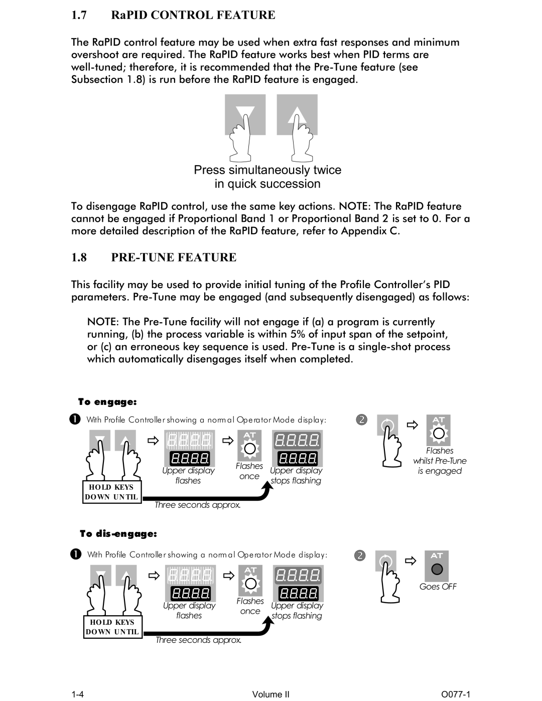 Omega CN1166 manual RaPID Control Feature, PRE-TUNE Feature 