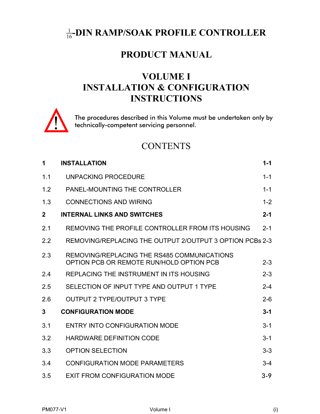 Omega CN1166 manual Contents 