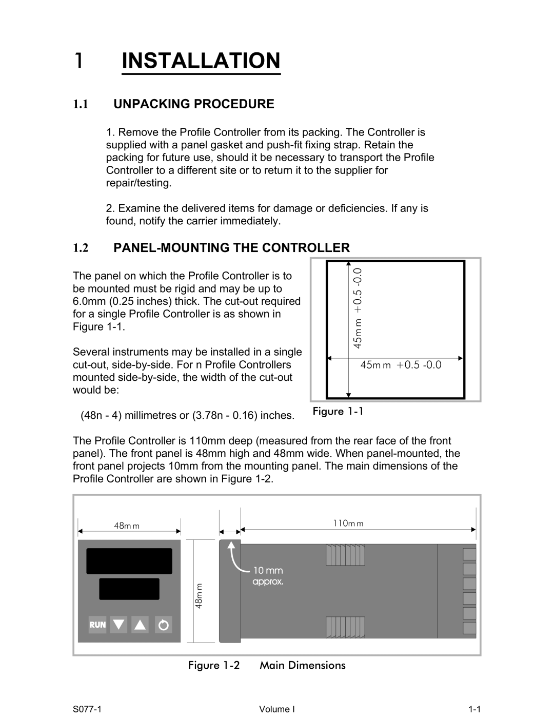 Omega CN1166 manual Unpacking Procedure, PANEL-MOUNTING the Controller 