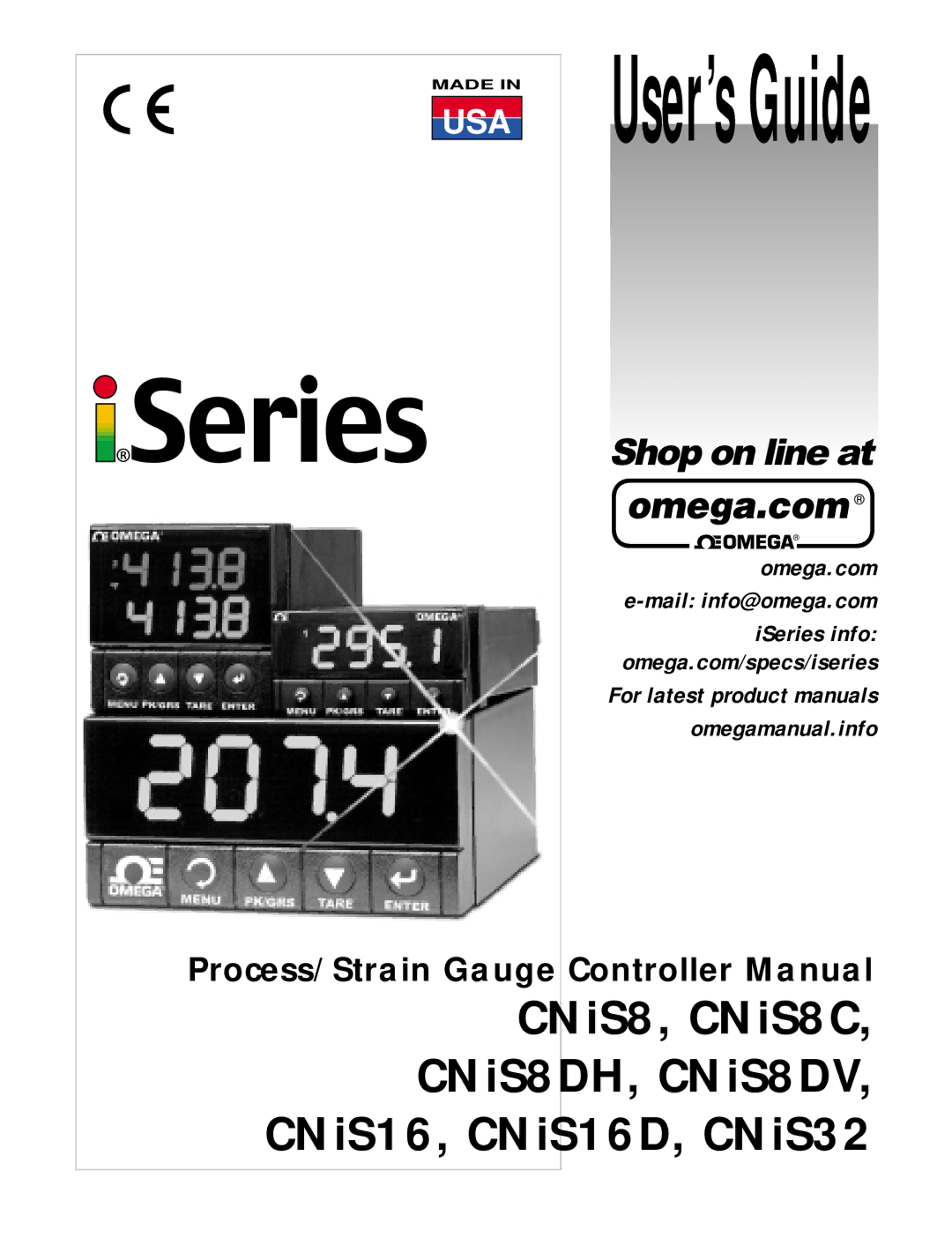 Omega manual CNiS8, CNiS8C CNiS8DH, CNiS8DV CNiS16, CNiS16D, CNiS32 