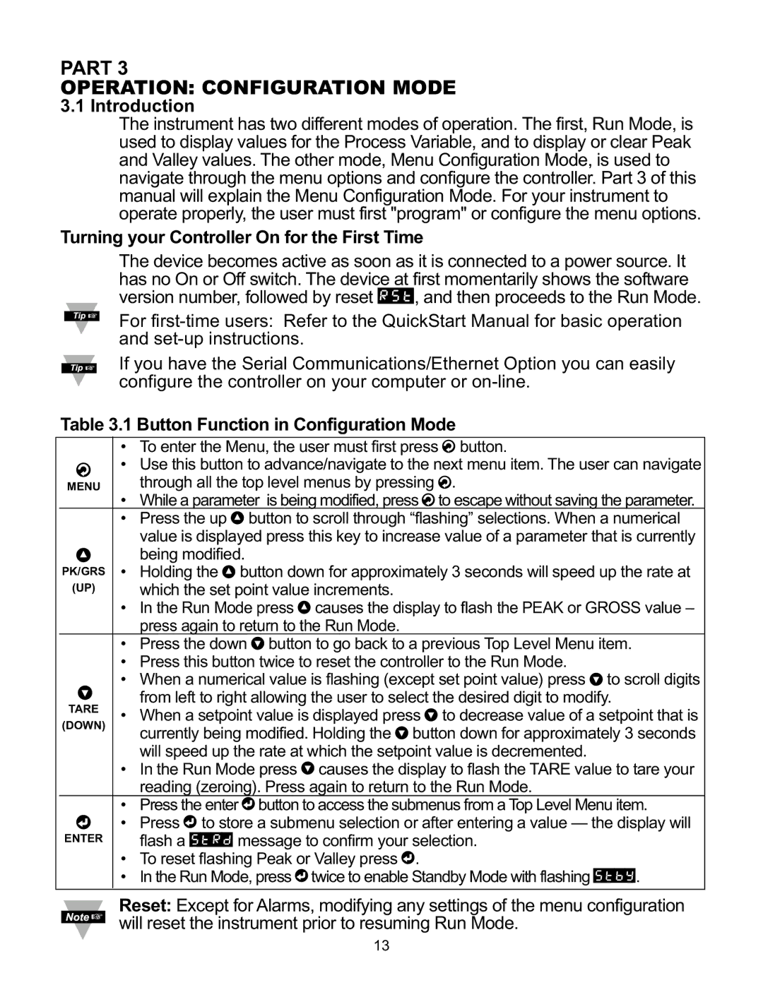 Omega CNiS32, CNiS8DH, CNiS16D manual Part Operation Configuration Mode, Turning your Controller On for the First Time 