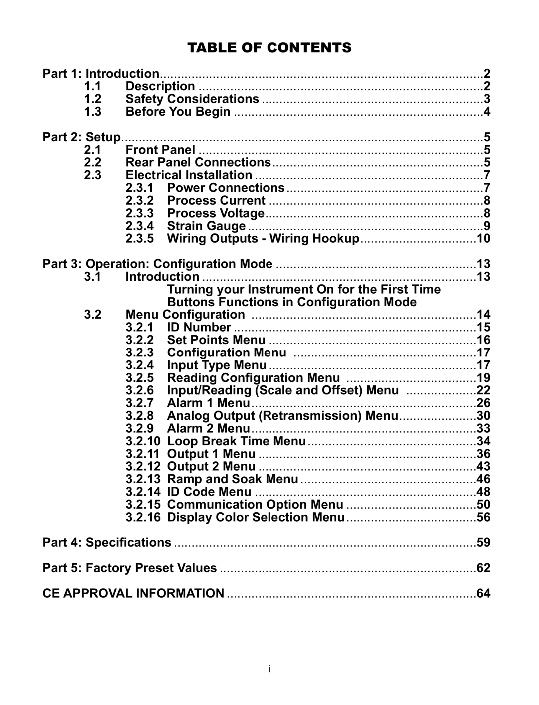 Omega CNiS32, CNiS8DH, CNiS16D, CNiS8DV, CNiS8C manual Table of Contents 