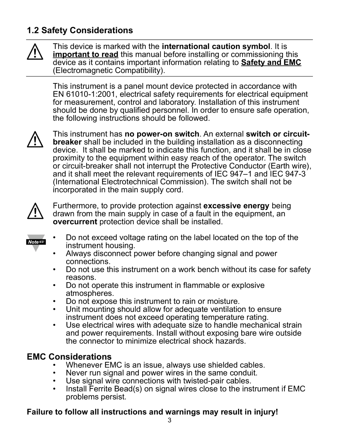 Omega CNiS8DH, CNiS32, CNiS16D, CNiS8DV, CNiS8C manual Safety Considerations, EMC Considerations 