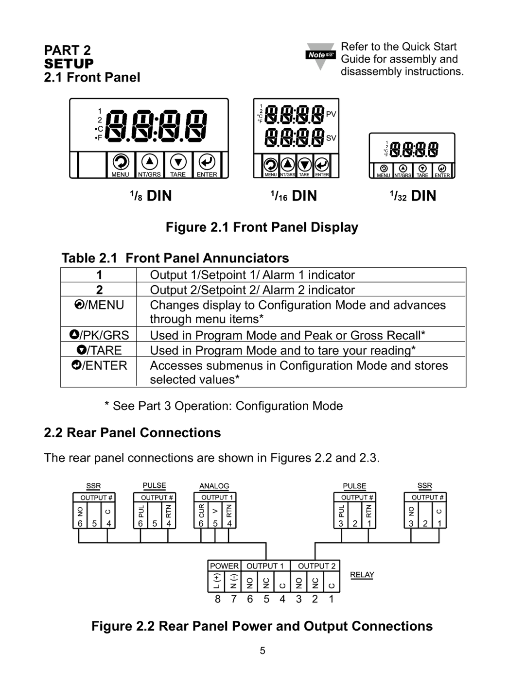 Omega CNiS8DH, CNiS32, CNiS16D, CNiS8DV, CNiS8C manual Part Setup, Front Panel Annunciators, Rear Panel Connections 