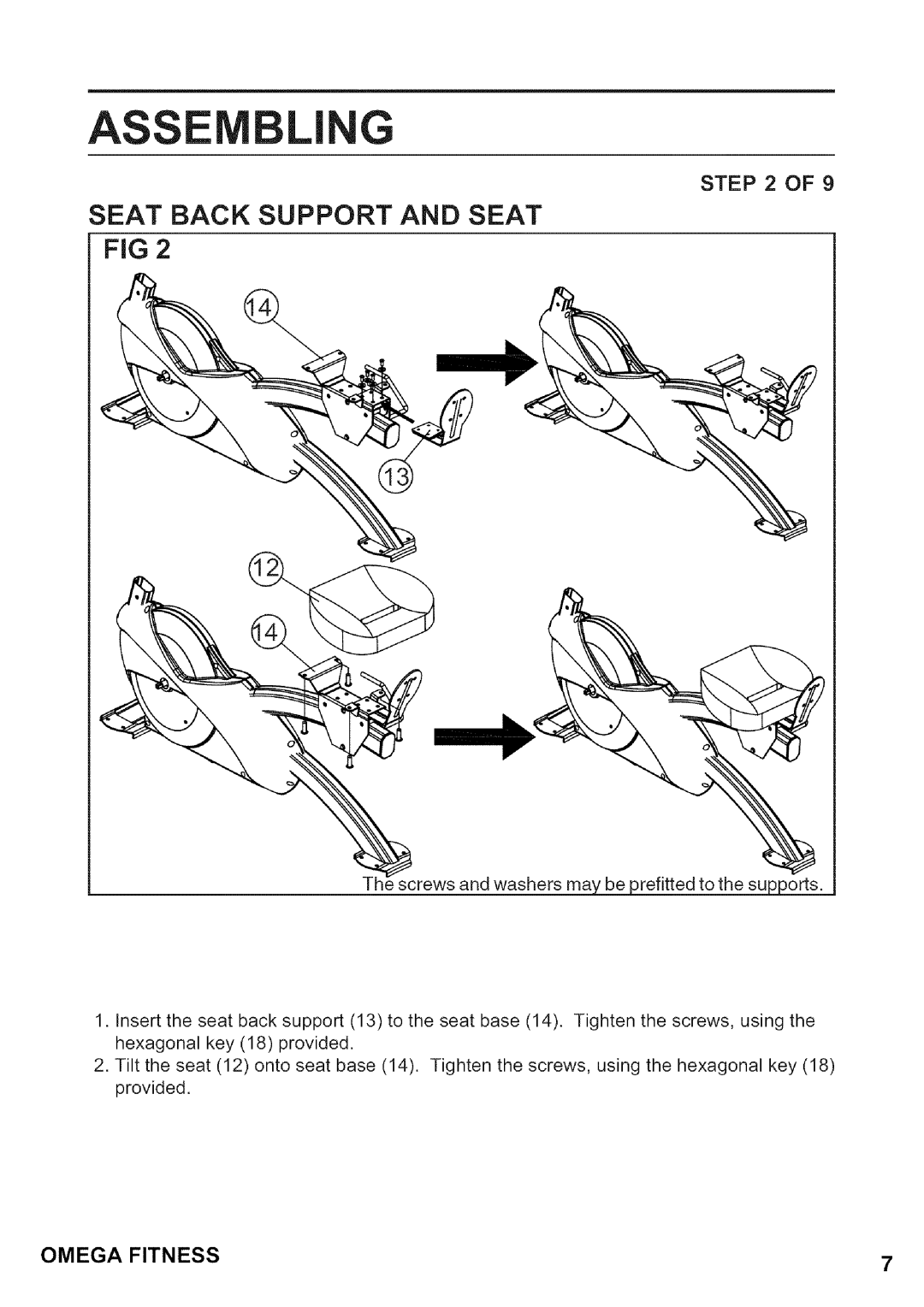 Omega CO-BR130 manual Seat Back Support and Seat 