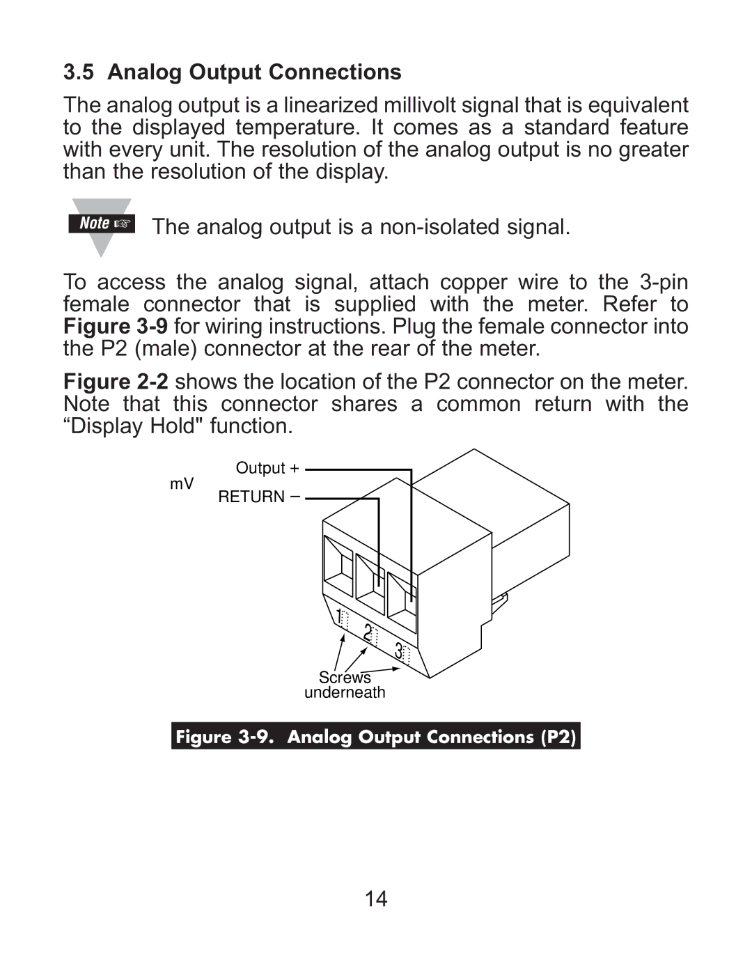 Omega DP119-RTD manual Analog Output Connections P2 