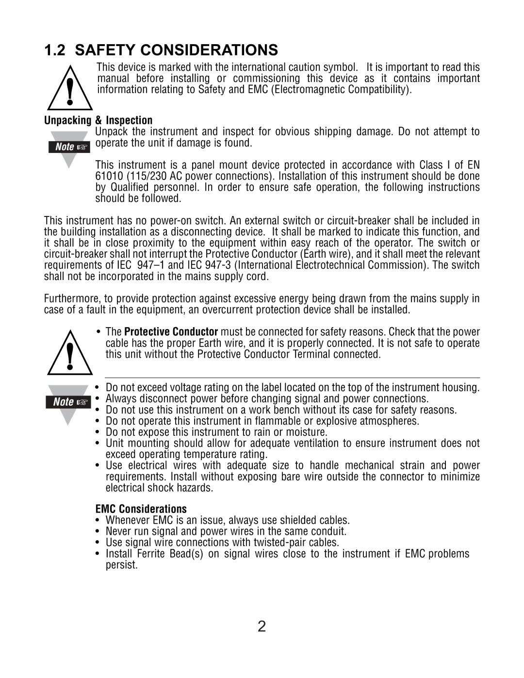 Omega DP119-RTD manual Safety Considerations, Unpacking & Inspection 