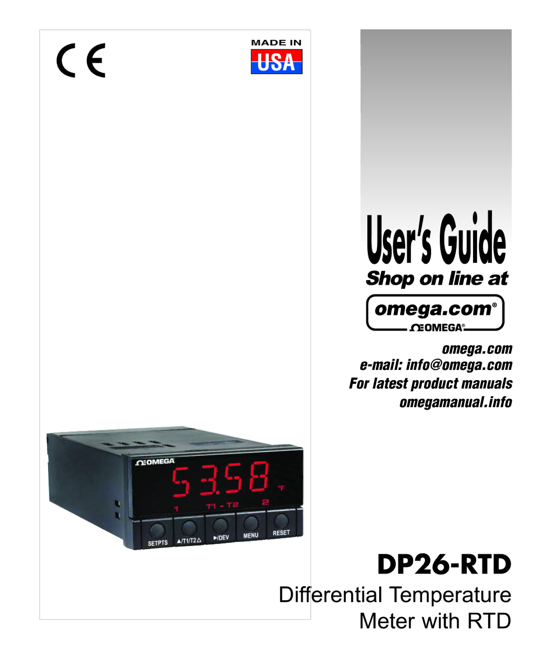 Omega DP26-RTD manual User’s Guide 