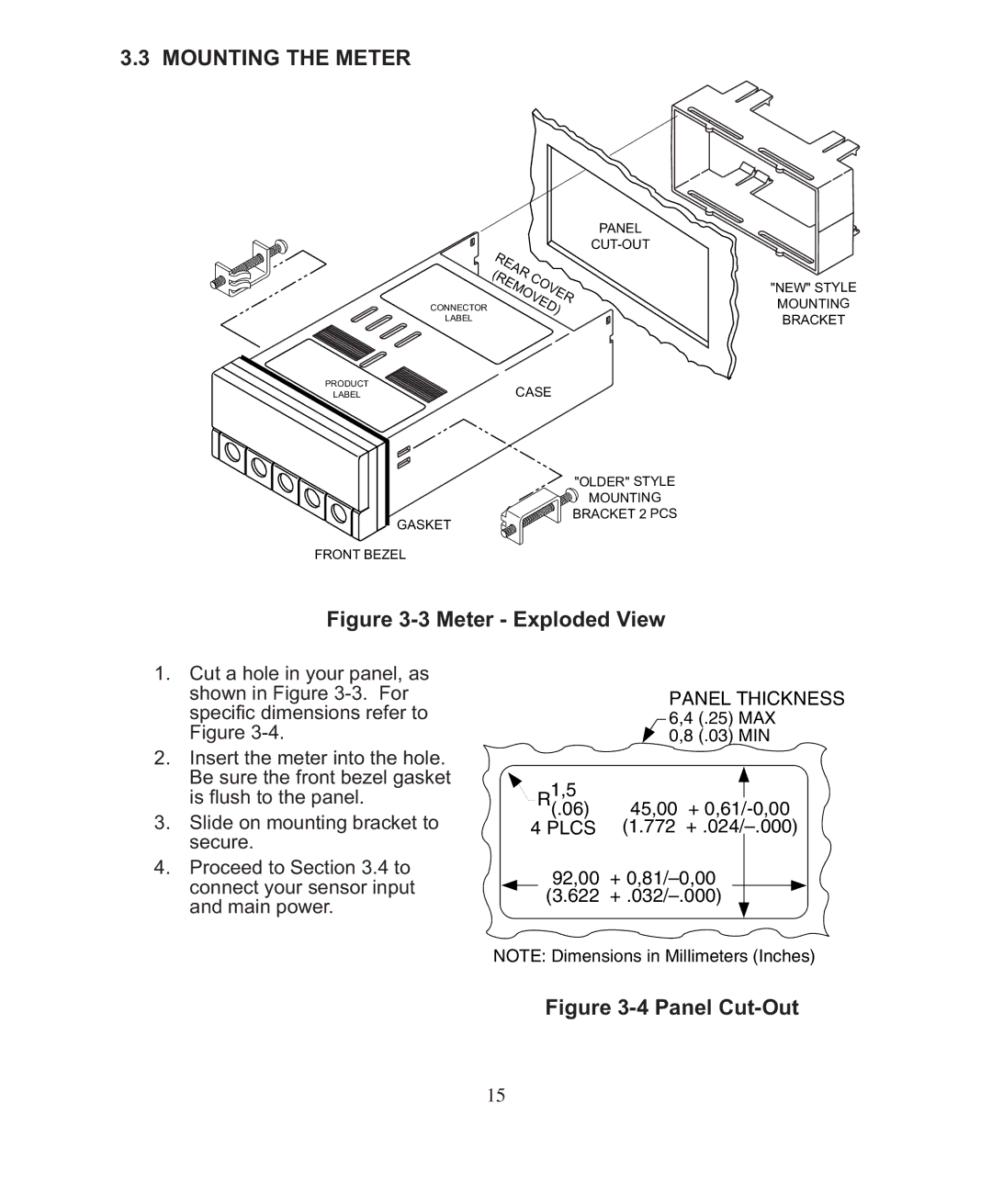 Omega DP26-RTD manual Mounting the Meter, Plcs 